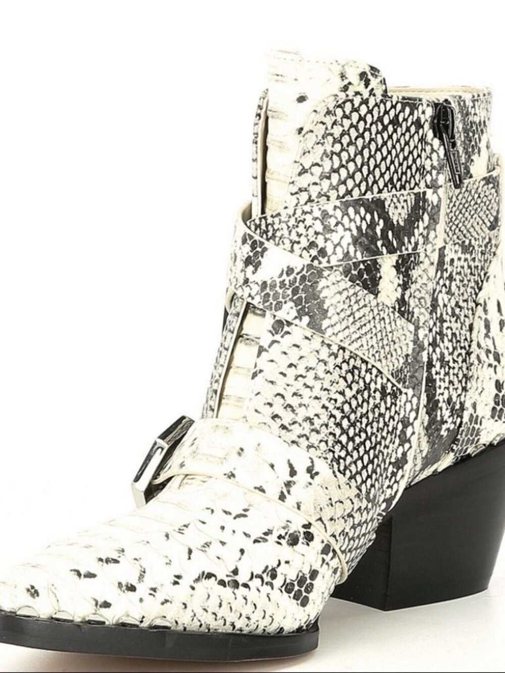 Gianni Bini Jeydda Snake Print Ankle Boots Block Heel Buckle NWT Size 6 - Picture 3 of 11